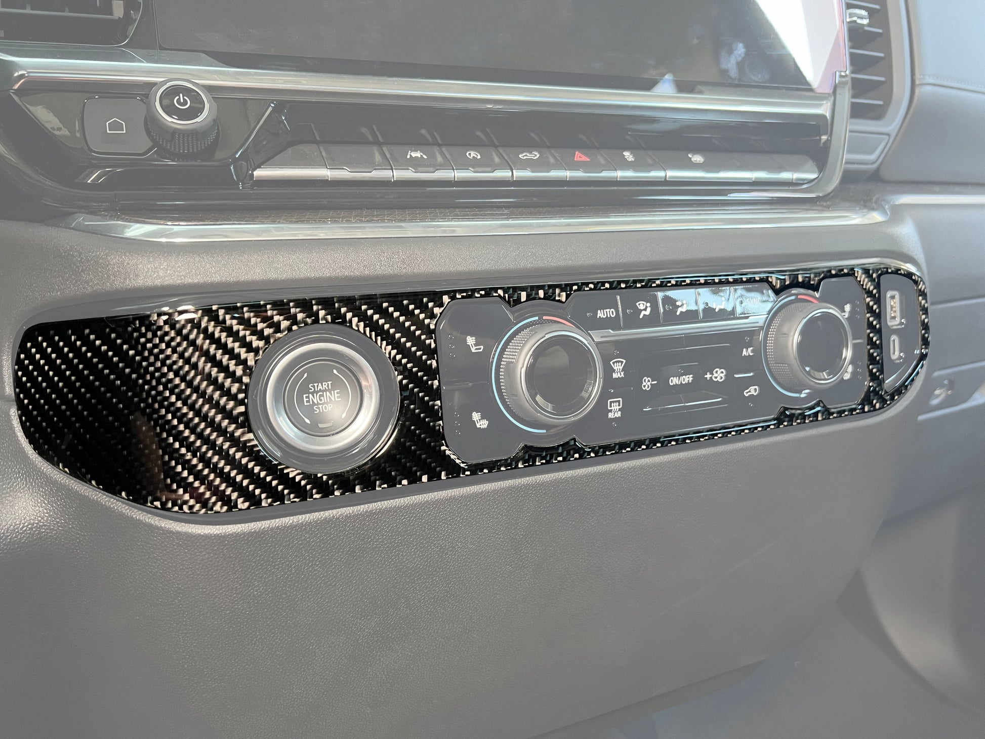 Climate Control Accent Trim Fits 2022-2026 Chevrolet Silverado by Tufskinz.com