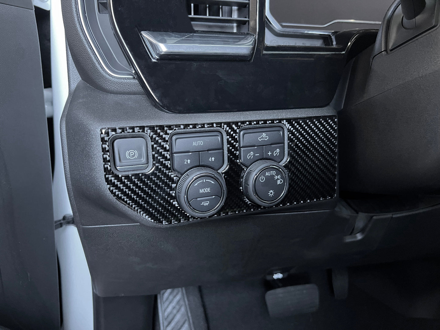 Driver Side Switch Panel Accent Trim Fits 2022-2026 Chevrolet Silverado by Tufskinz.com