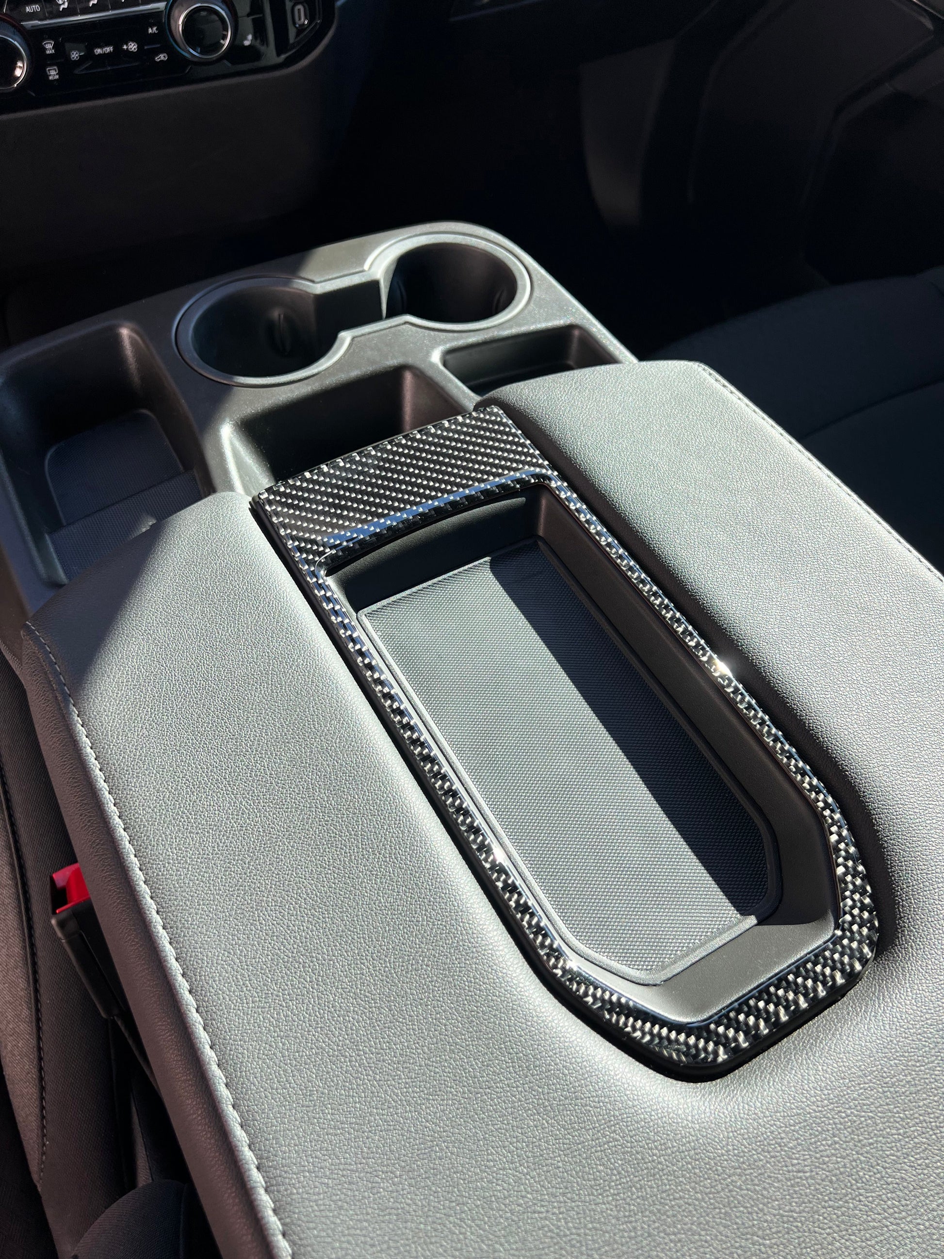 Bench Seat Center Console Upper Accent Trim Fits 2022-2026 Chevrolet Silverado by Tufskinz.com