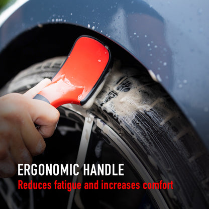 Soft Grip Heavy Duty Tire Brush with Short Handle by MaxshineUSA