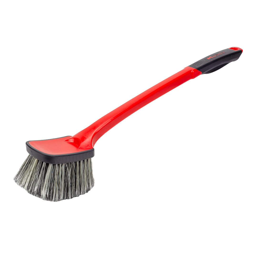 Soft Grip Medium Duty Wheel Cleaning Brush with Long Handle by MaxshineUSA
