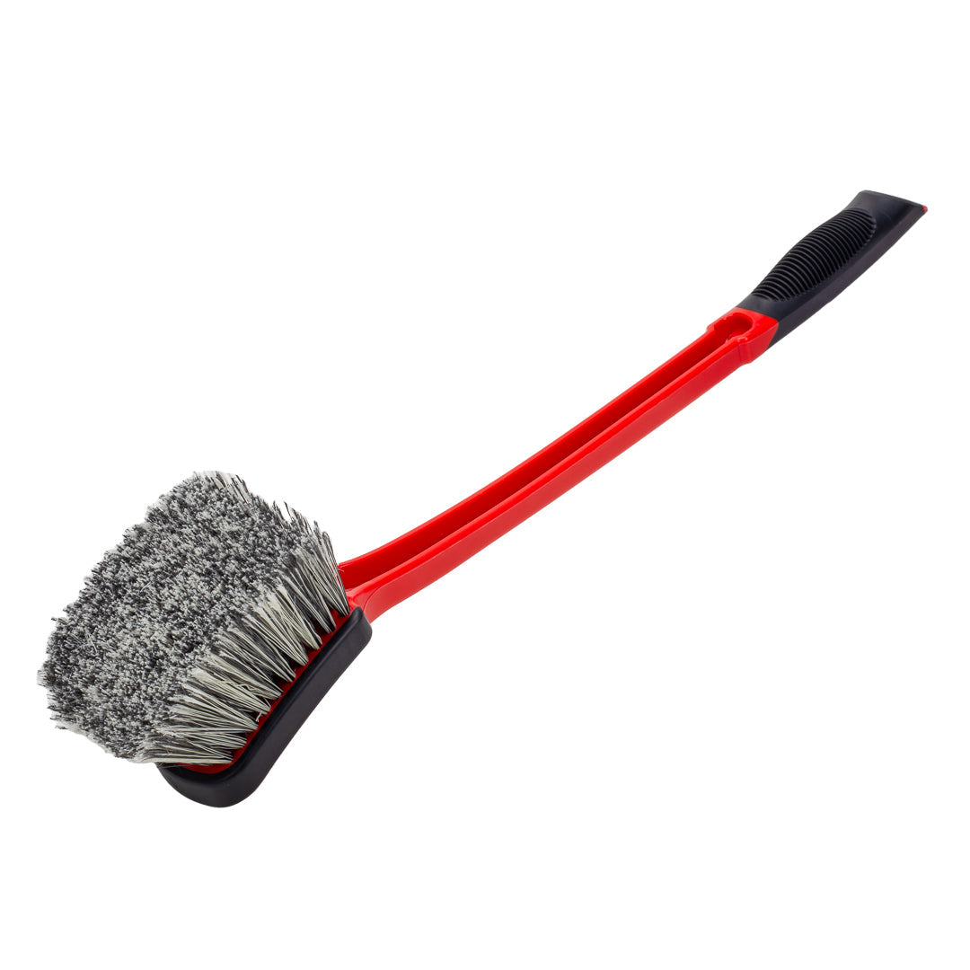 Soft Grip Medium Duty Wheel Cleaning Brush with Long Handle by MaxshineUSA