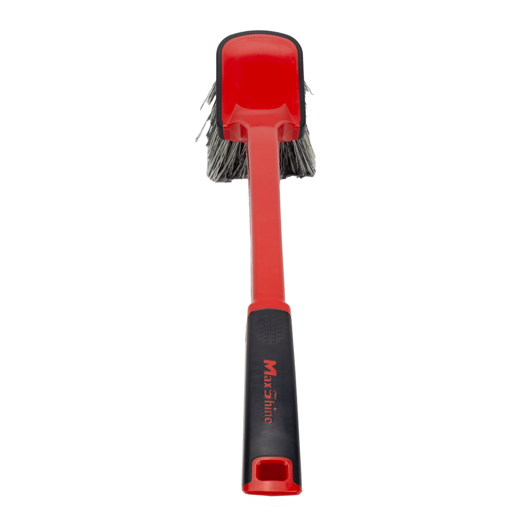 Soft Grip Medium Duty Wheel Cleaning Brush with Long Handle by MaxshineUSA