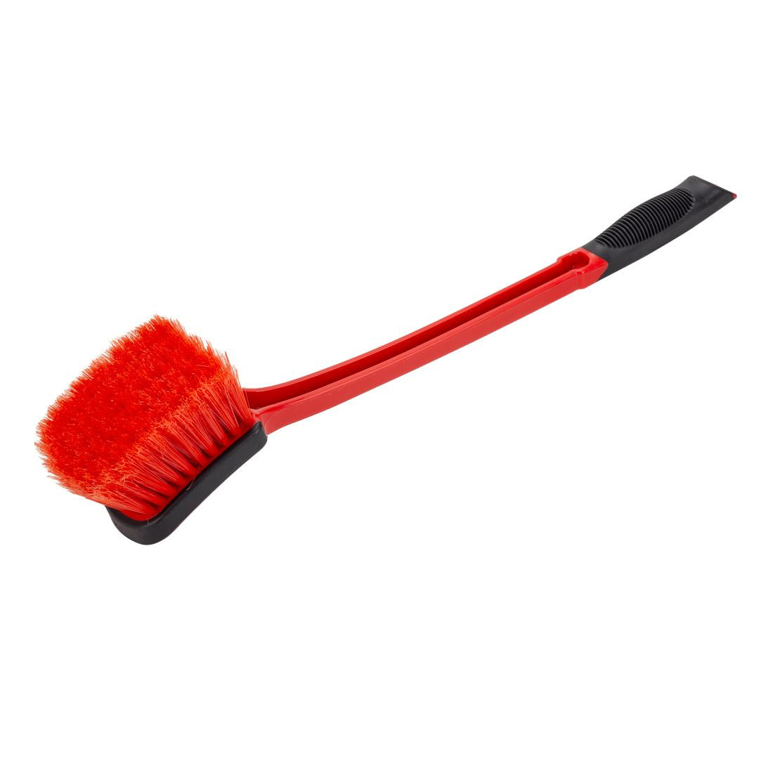 Soft Grip Medium Duty Wheel Cleaning Brush with Long Handle by MaxshineUSA