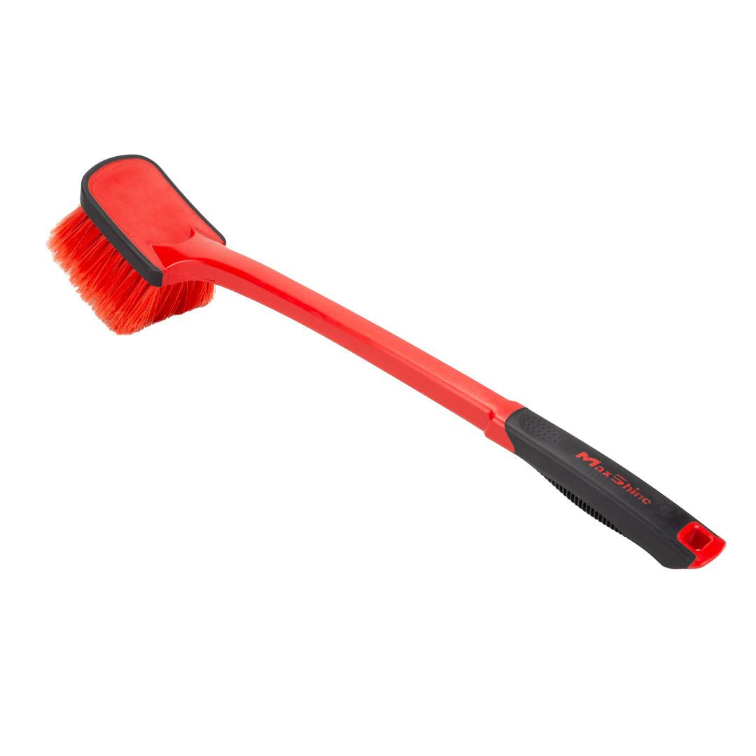 Soft Grip Medium Duty Wheel Cleaning Brush with Long Handle by MaxshineUSA