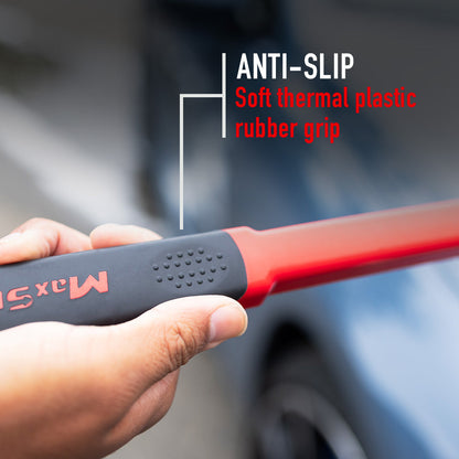 Soft Grip Medium Duty Wheel Cleaning Brush with Long Handle by MaxshineUSA
