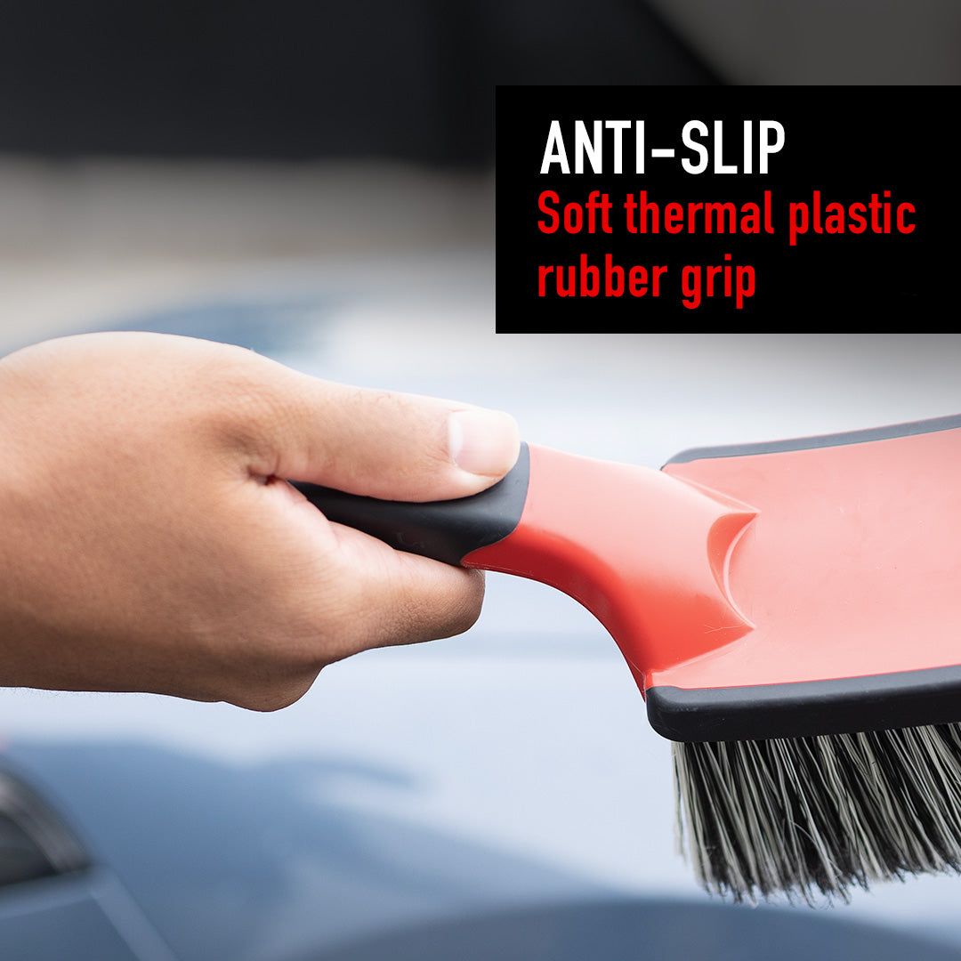 Soft Grip Light Duty Rim Cleaning Brush with Medium Handle by MaxshineUSA