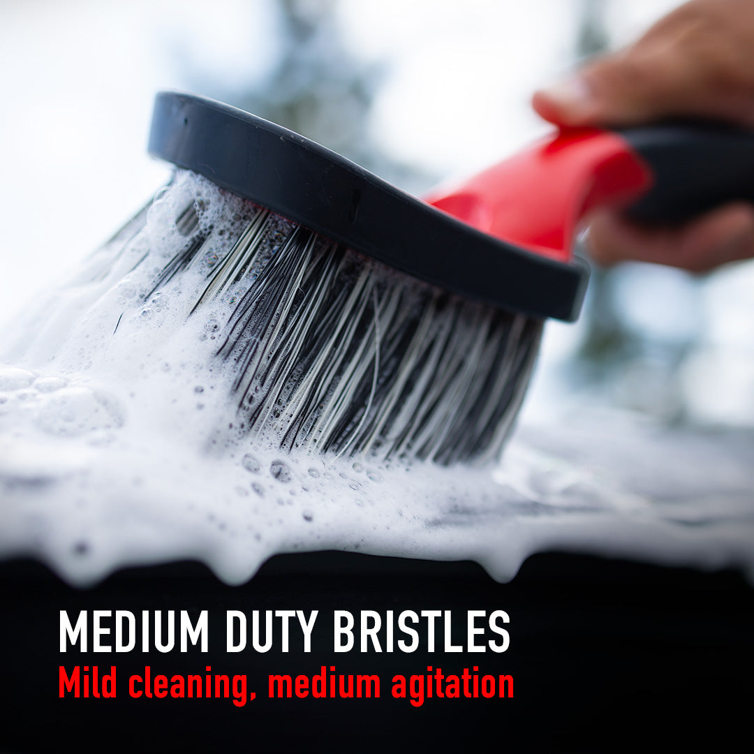 Soft Grip Light Duty Rim Cleaning Brush with Medium Handle by MaxshineUSA