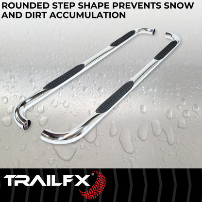 3 Inch Round Bent Pol Stainless Steel Without End Caps Rocker Panel Mount by TrailFX