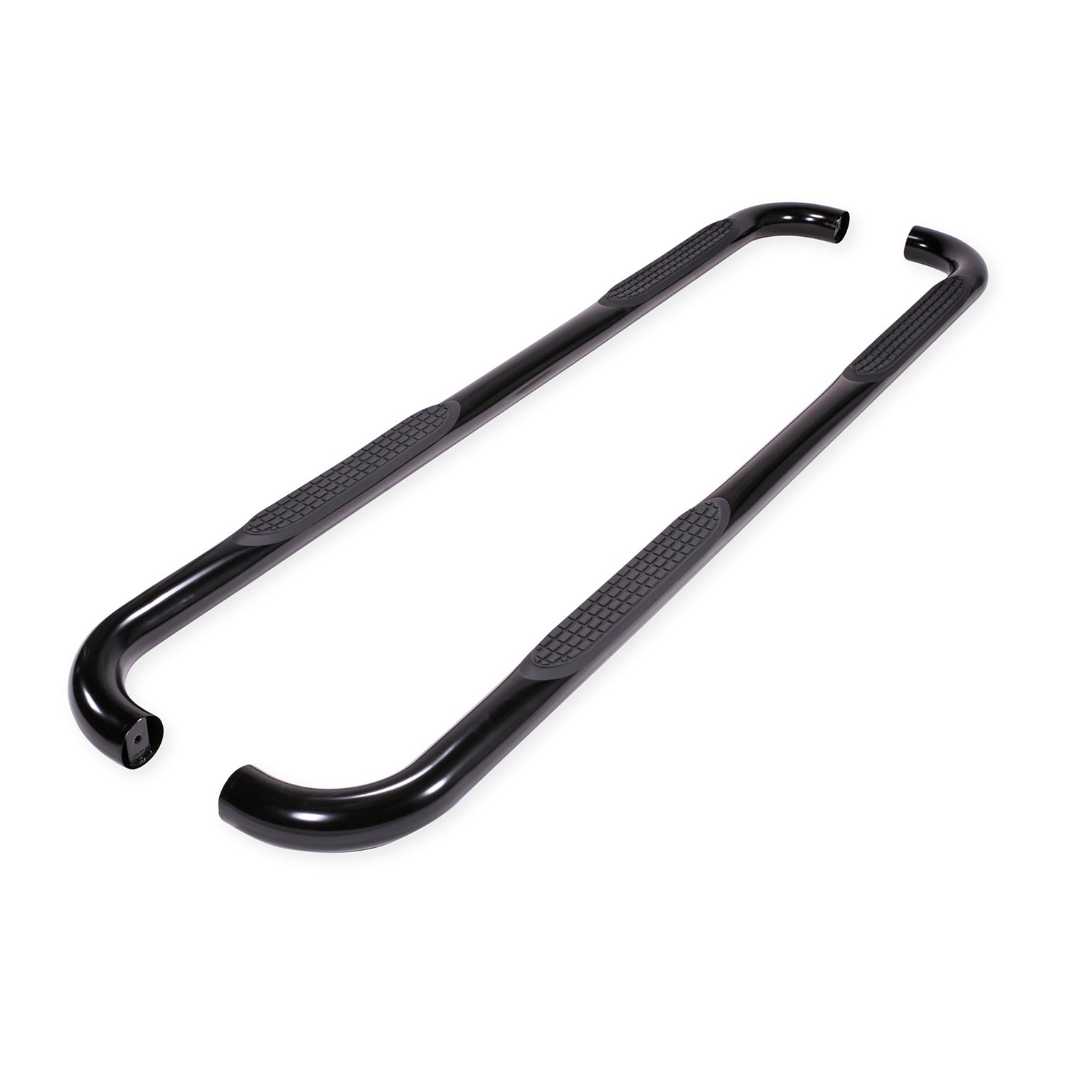 3 Inch Round Bent Powder Coated Black Steel Without End Caps Rocker Panel Mount by TrailFX
