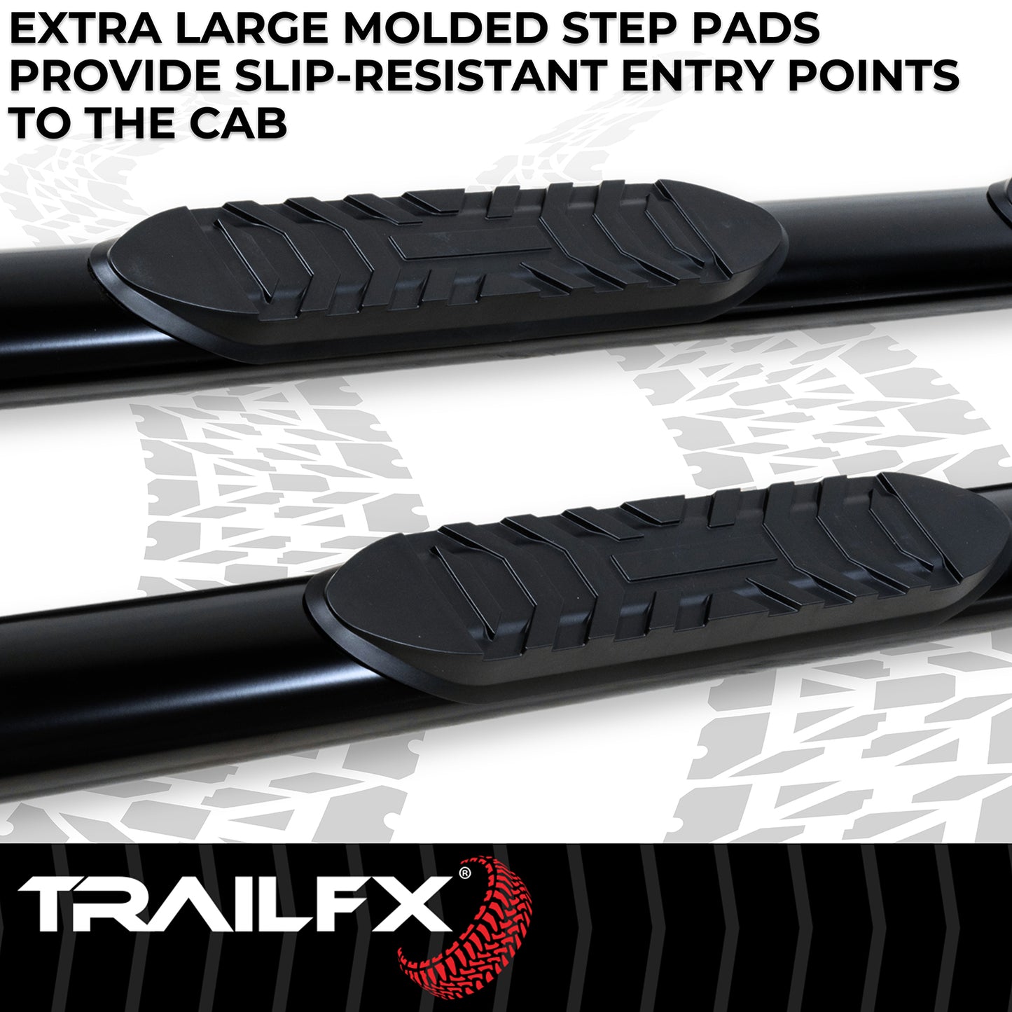 4 Inch Oval Straight Powder Coated Black Mild Steel by TrailFX