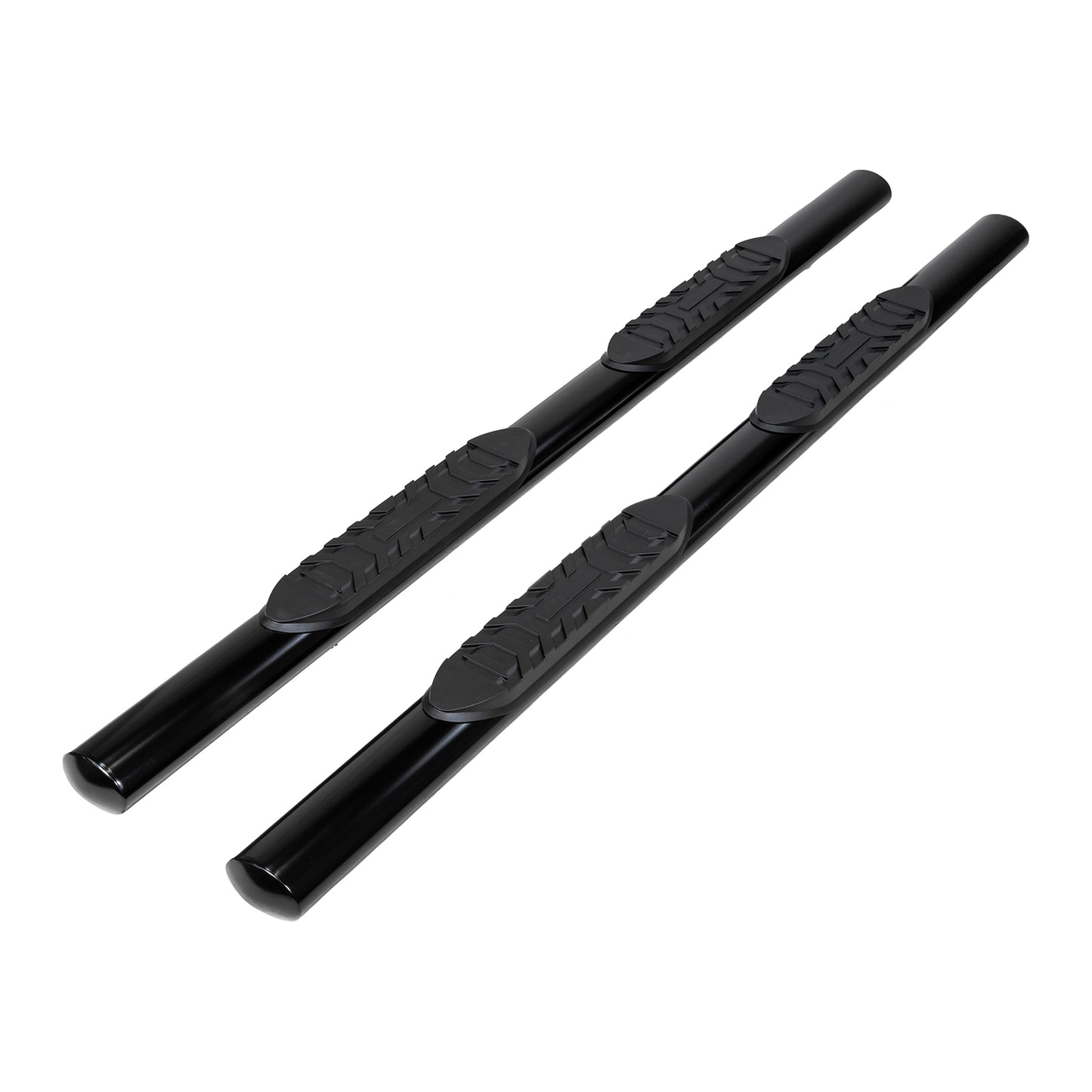 4 Inch Oval Straight Powder Coated Black Mild Steel Rocker Panel Mount by TrailFX