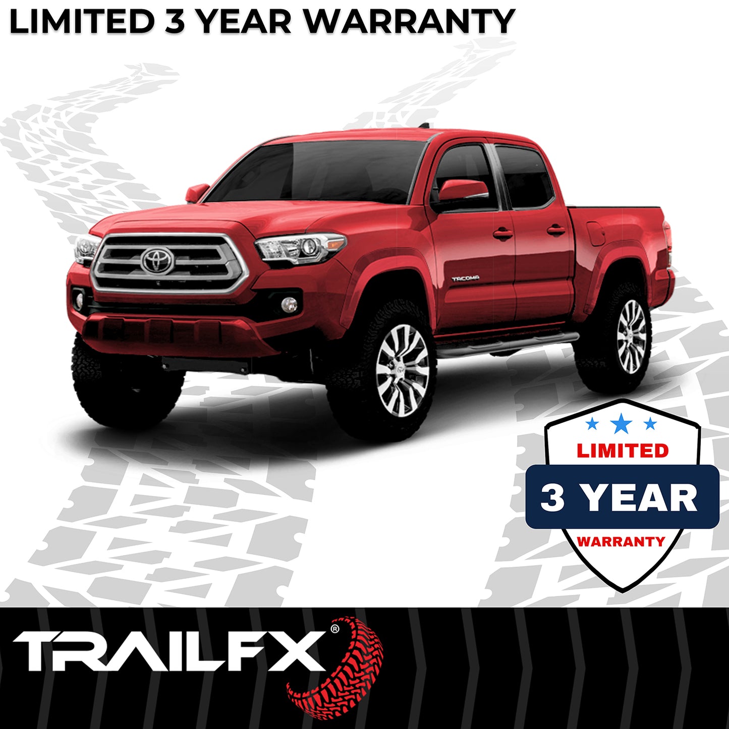 3 Inch Round Bent Powder Coated Black Steel Rocker Panel Mount by TrailFX