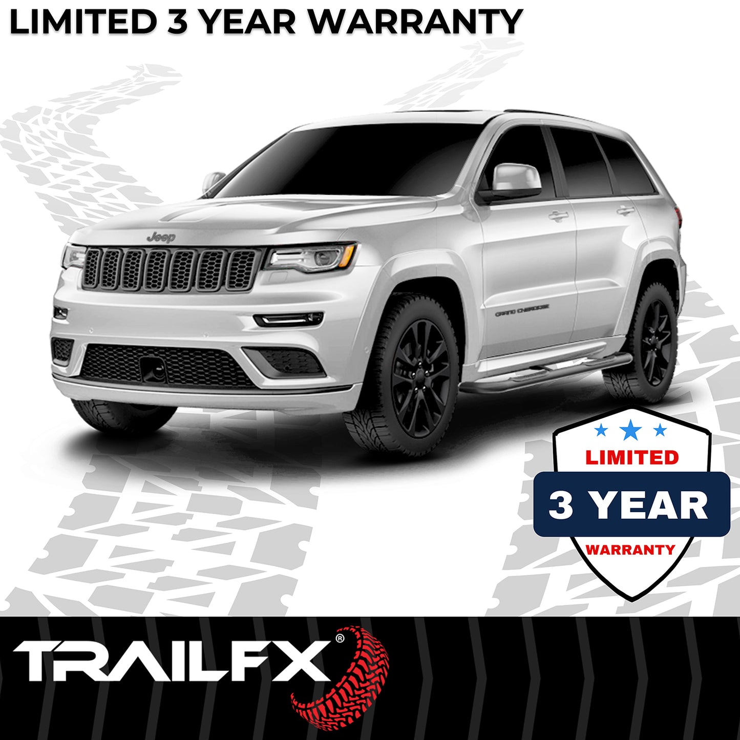 3 Inch Round Bent Powder Coated Black Steel Without End Caps by TrailFX