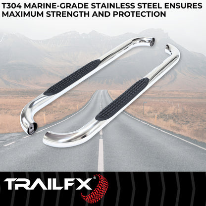 3 Inch Round Bent Pol Stainless Steel Without End Caps Frame Body Mount Bolts by TrailFX