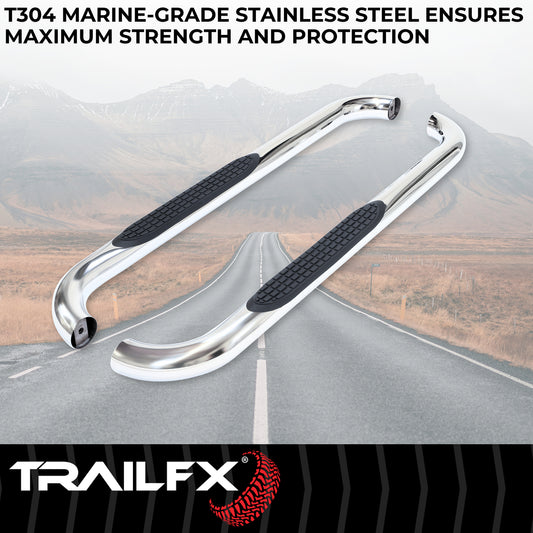 3 Inch Round Bent Pol Stainless Steel Without End Caps Frame Body Mount Bolts by TrailFX