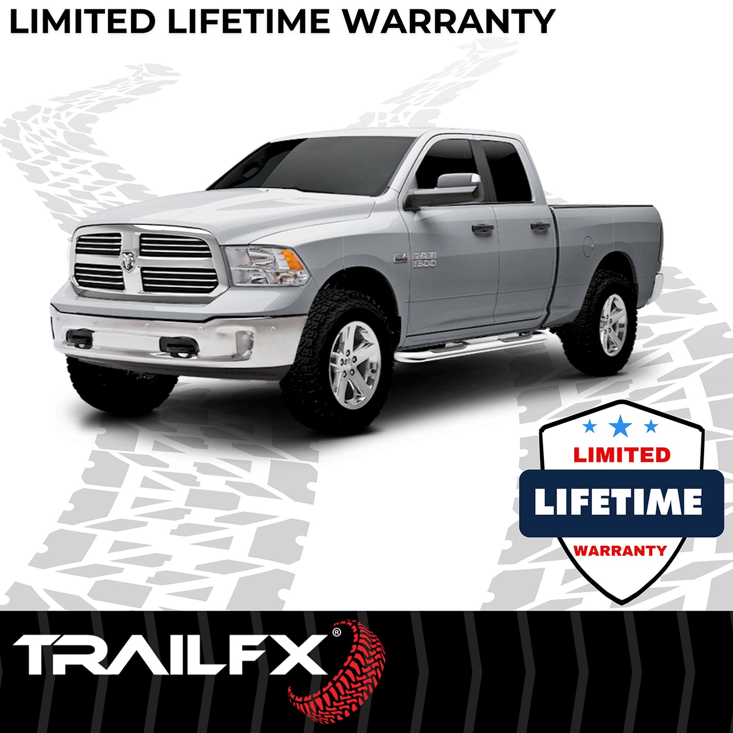 3 Inch Round Bent Pol Stainless Steel Without End Caps Frame Body Mount Bolts by TrailFX