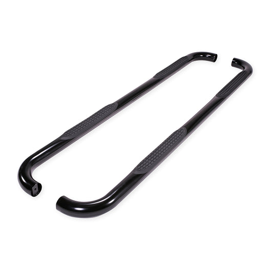 3 Inch Round Bent Powder Coated Black Steel Without End Caps Rocker Panel Mount by TrailFX