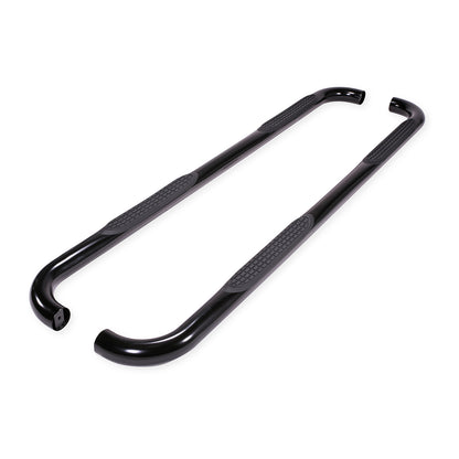 3 Inch Round Bent 60 Degree Pwdr Ctd Black Steel W/O End Caps Rocker Panel Mount by TrailFX
