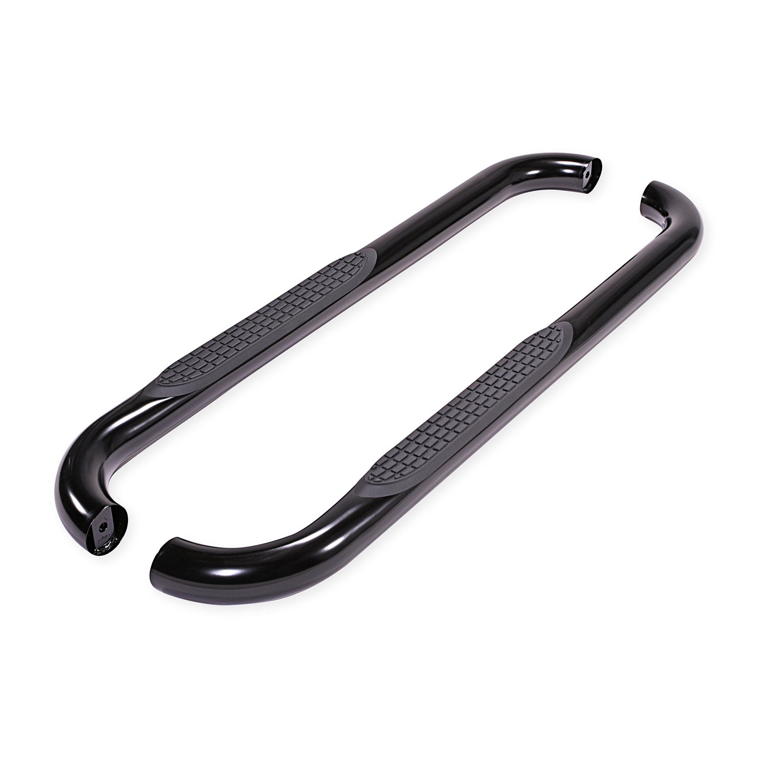 3 Inch Round Bent 60 Degree Pwdr Ctd Black Steel W/O End Caps Rocker Panel Mount by TrailFX