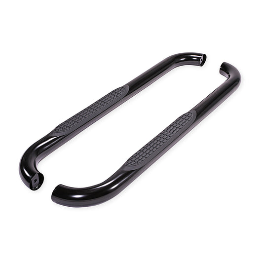 3 Inch Round Bent 60 Degree Pwdr Ctd Black Steel W/O End Caps Rocker Panel Mount by TrailFX