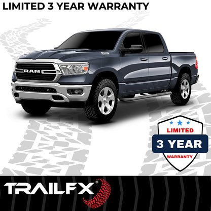 3 Inch Round Bent 60 Degree Pwdr Ctd Black Steel W/O End Caps Rocker Panel Mount by TrailFX