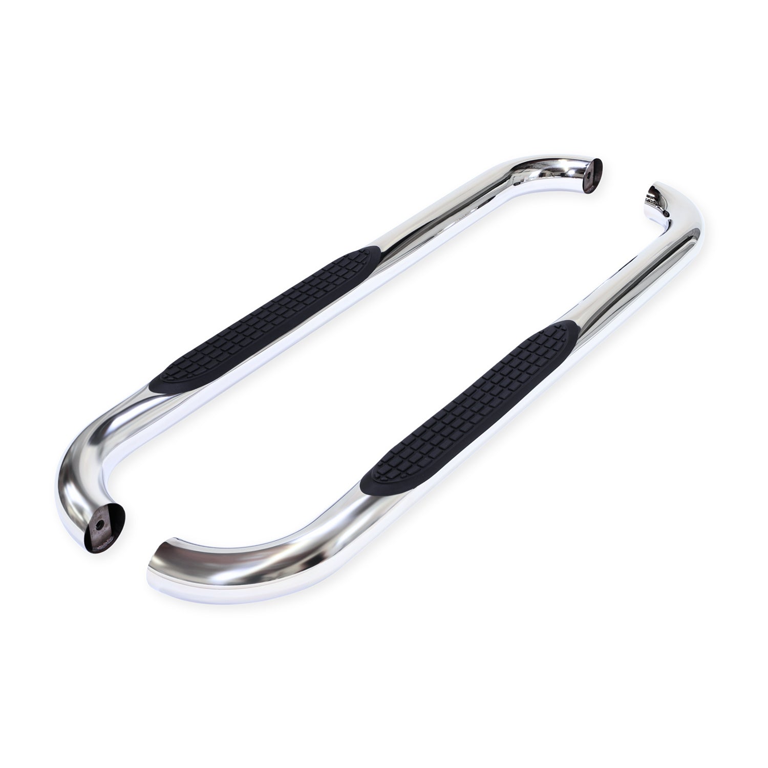 3 Inch Round Bent 60 Degree Pol Stainless Steel W/O End Caps Rocker Panel Mount by TrailFX