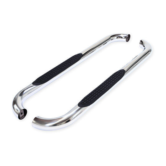 3 Inch Round Bent 60 Degree Pol Stainless Steel W/O End Caps Rocker Panel Mount by TrailFX