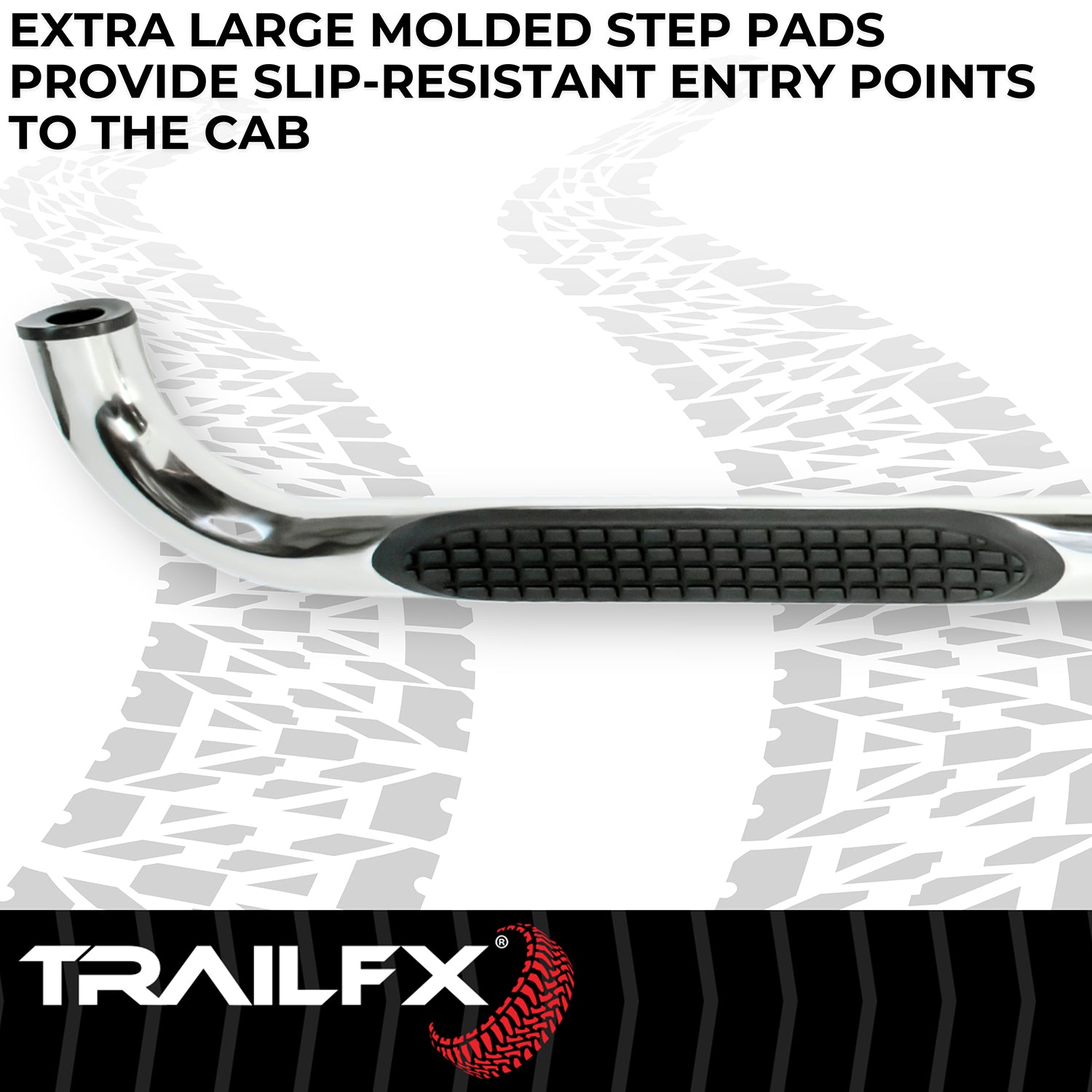 3 Inch Round Bent 60 Degree Pol Stainless Steel W/O End Caps Rocker Panel Mount by TrailFX