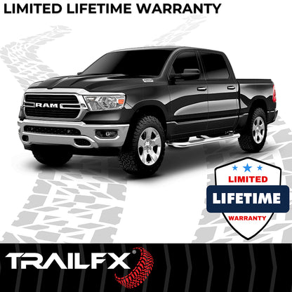 3 Inch Round Bent 60 Degree Pol Stainless Steel W/O End Caps Rocker Panel Mount by TrailFX