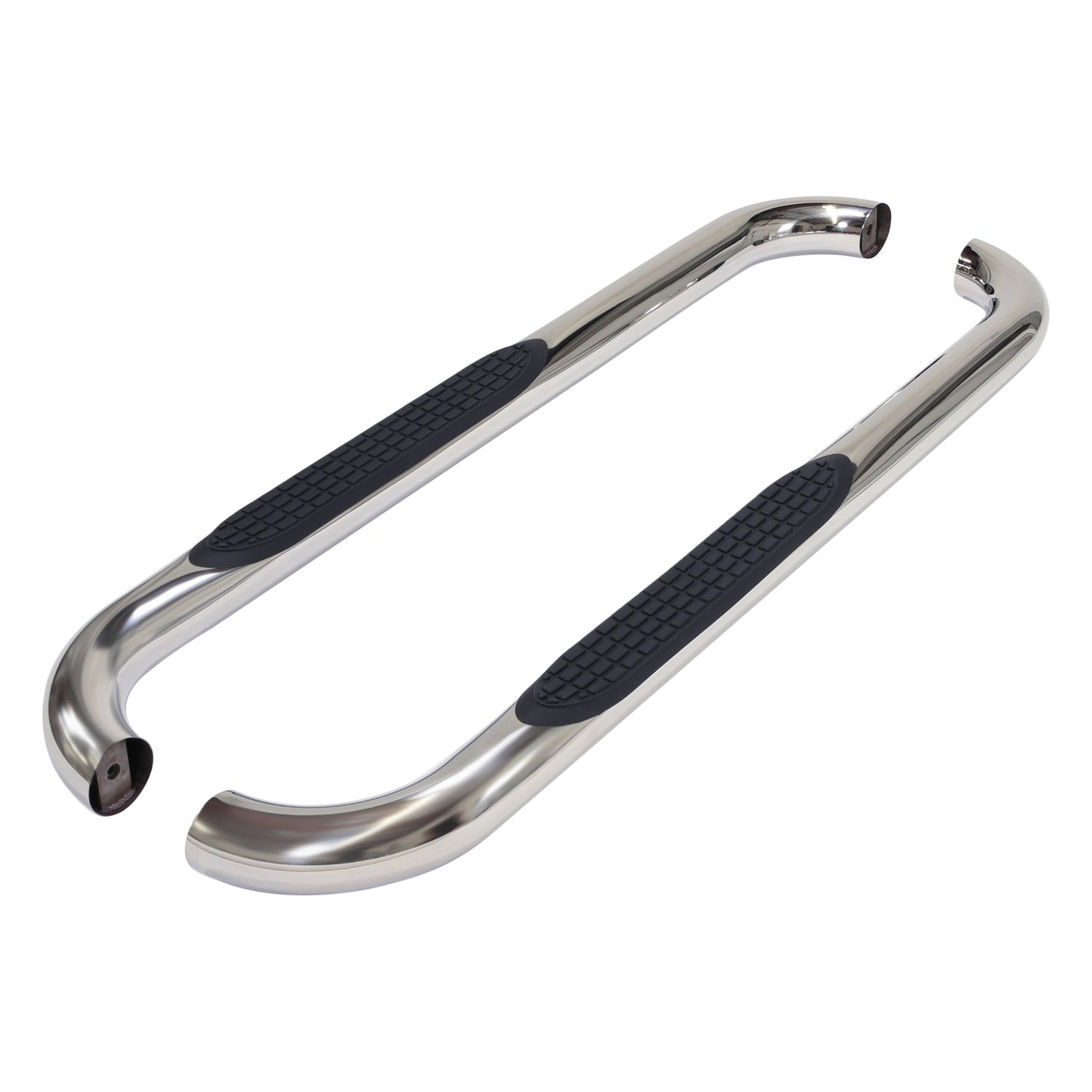 3 Inch Round Bent Pol Stainless Steel Without End Caps Rocker Panel Mount by TrailFX