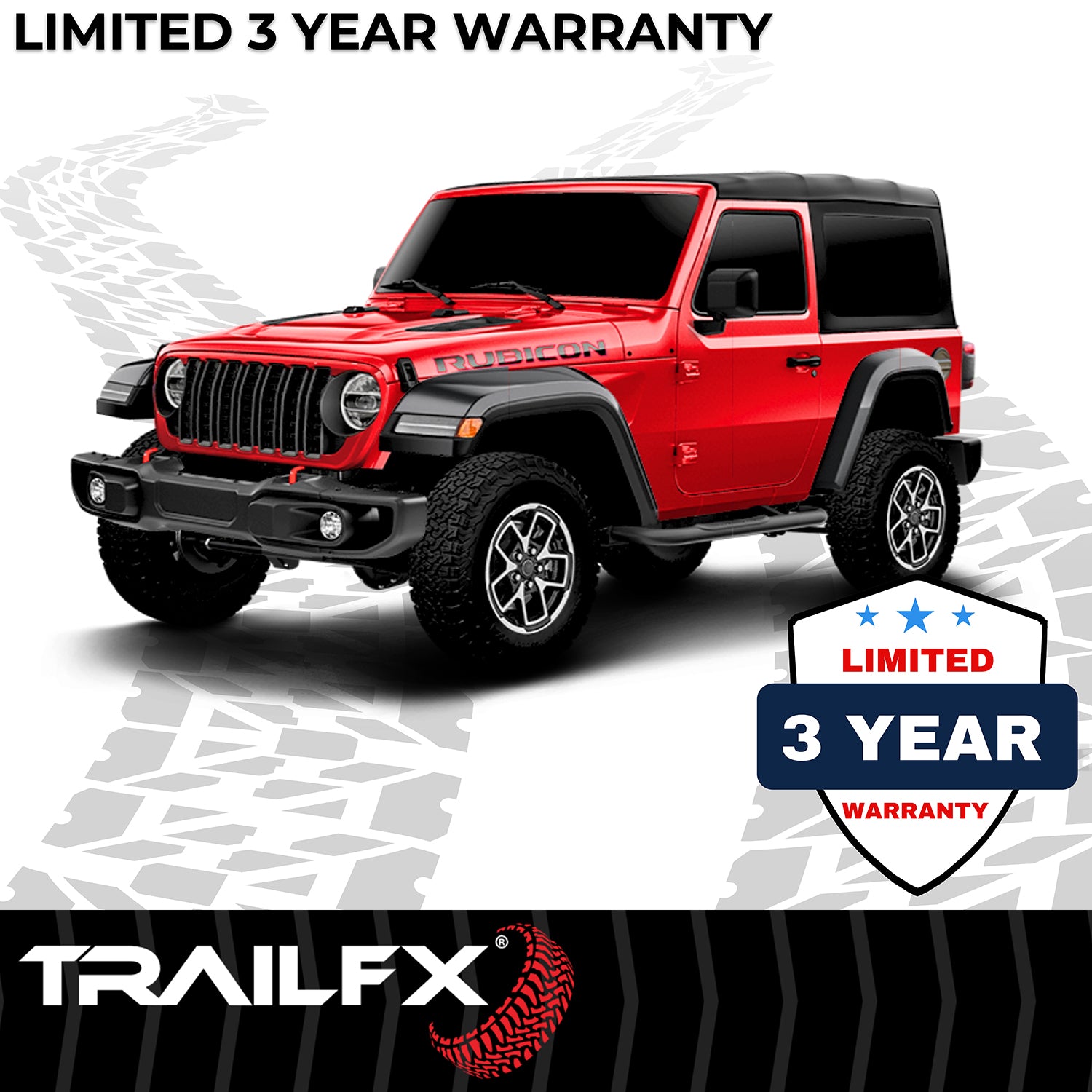 With Step Pads 3 In Round Bent 90 Degree Powder Coated Black Steel Without End C by TrailFX