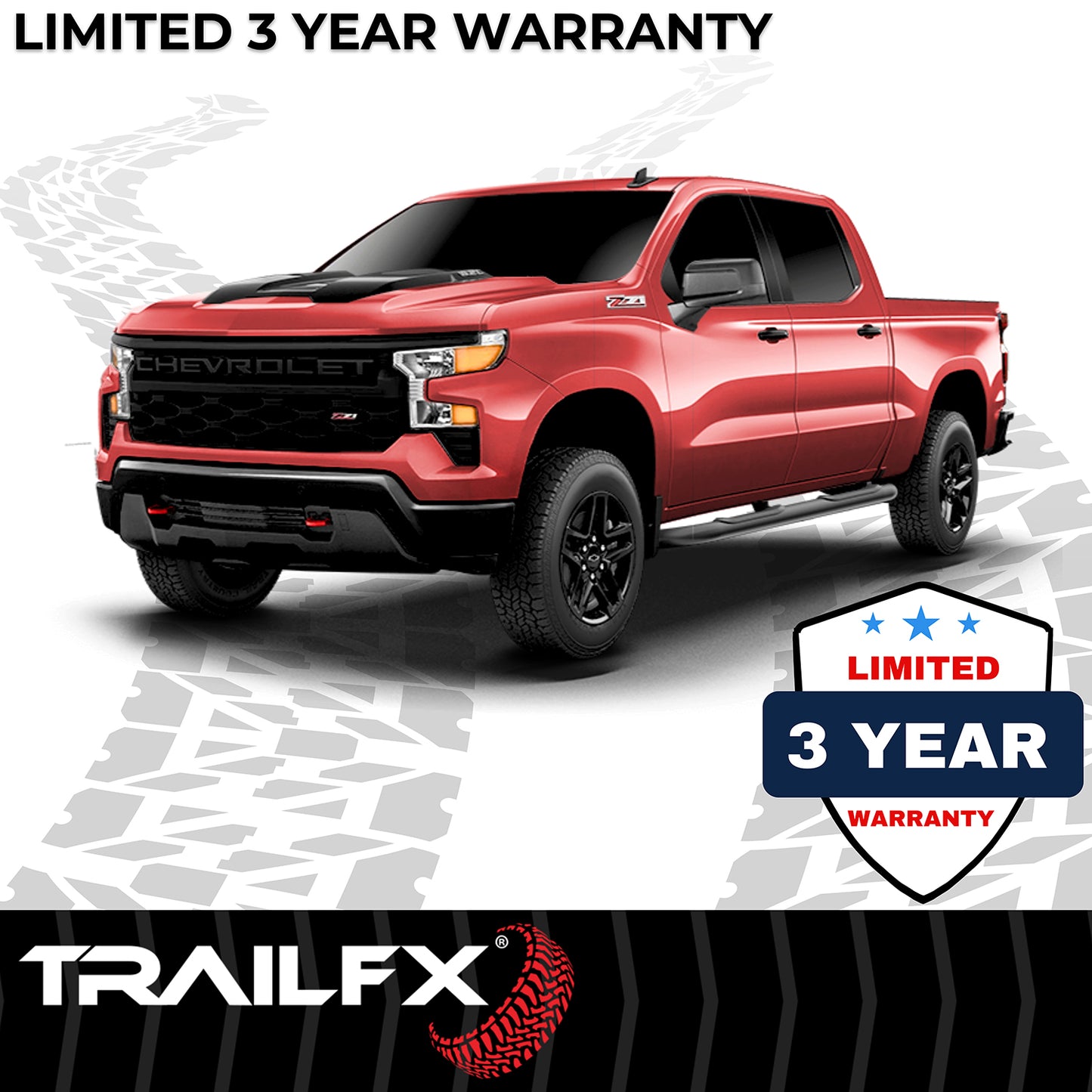4 Inch Oval Bent Powder Coated Titanium Black Mild Steel Rocker Panel Mount by TrailFX