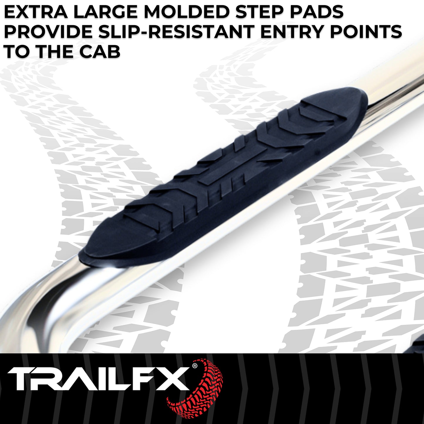 4 Inch Oval Bent Pol Stainless Steel Rocker Panel Mount by TrailFX