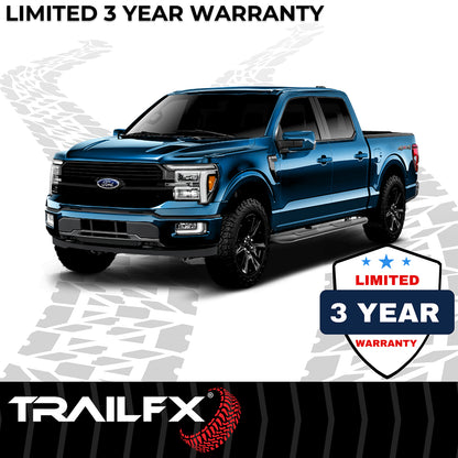 4 Inch Oval Bent Powder Coated Titanium Black Mild Steel Rocker Panel Mount by TrailFX