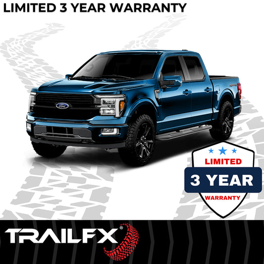 4 Inch Oval Bent Powder Coated Titanium Black Mild Steel Rocker Panel Mount by TrailFX