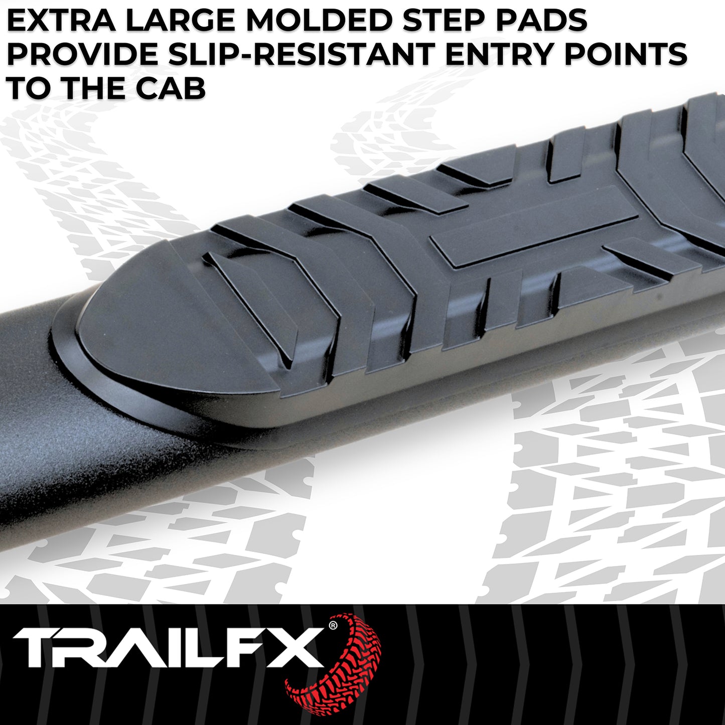 4 Inch Oval Bent Powder Coated Titanium Black Mild Steel Rocker Panel Mount by TrailFX