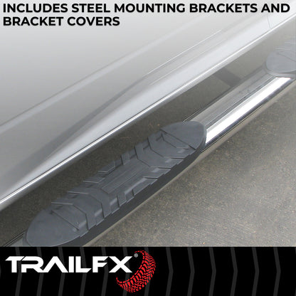 4 Inch Oval Bent Pol Stainless Steel Rocker Panel Mount by TrailFX