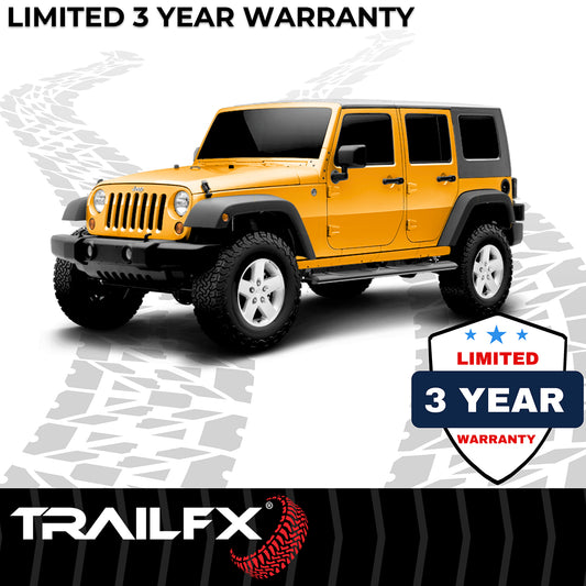 4 Inch Oval Straight Powder Coated Black Mild Steel Rocker Panel Mount by TrailFX