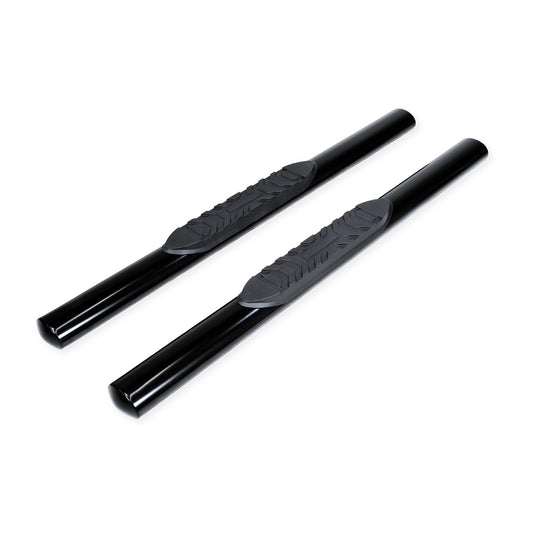 4 Inch Oval Straight Powder Coated Black Mild Steel Rocker Panel Mount by TrailFX