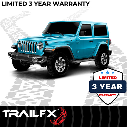 4 Inch Oval Straight Powder Coated Black Mild Steel Rocker Panel Mount by TrailFX