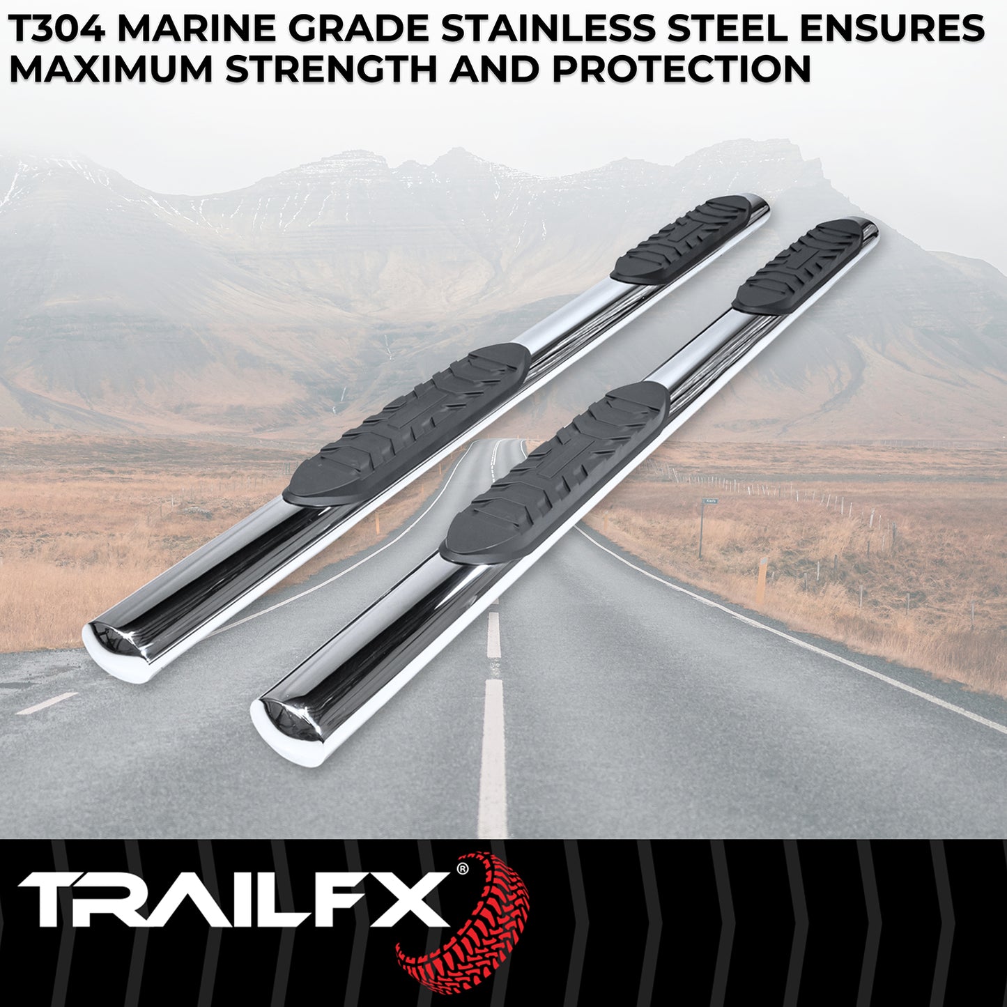 4 Inch Oval Straight Pol Stainless Steel Frame Body Mount Bolts by TrailFX
