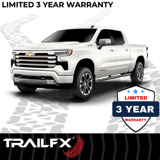 4 Inch Oval Straight Powder Coated Black Mild Steel Rocker Panel Mount by TrailFX