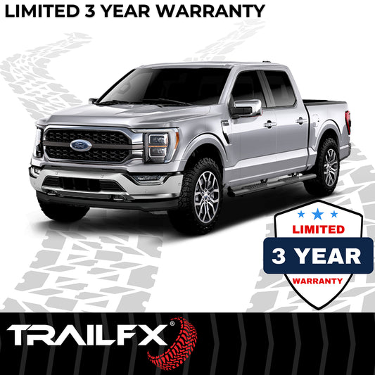 4 Inch Oval Straight Powder Coated Black Mild Steel Rocker Panel Mount by TrailFX