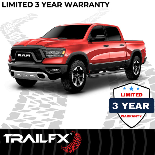 4 Inch Oval Straight Powder Coated Black Mild Steel Rocker Panel Mount by TrailFX