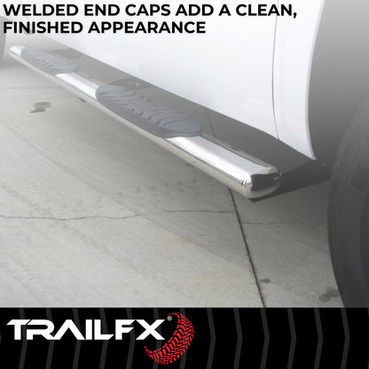 4 Inch Oval Straight Pol Stainless Steel Rocker Panel Mount by TrailFX