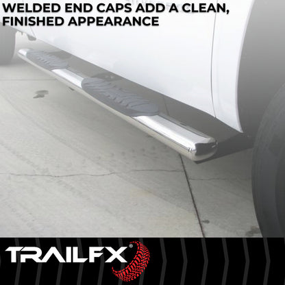 4 Inch Oval Straight Pol Stainless Steel Rocker Panel Mount by TrailFX
