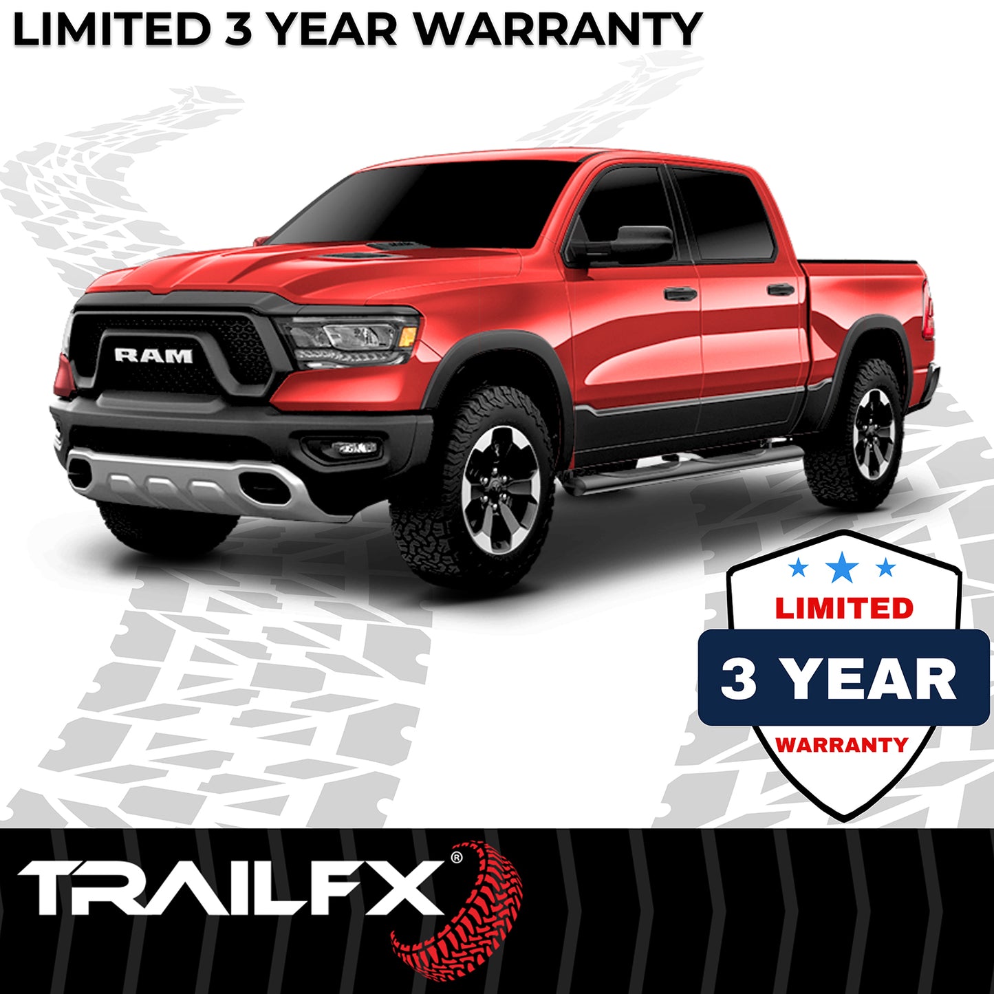 With Step Pads 4 In Oval Straight Powder Coated Black Mild Steel With Welded End by TrailFX