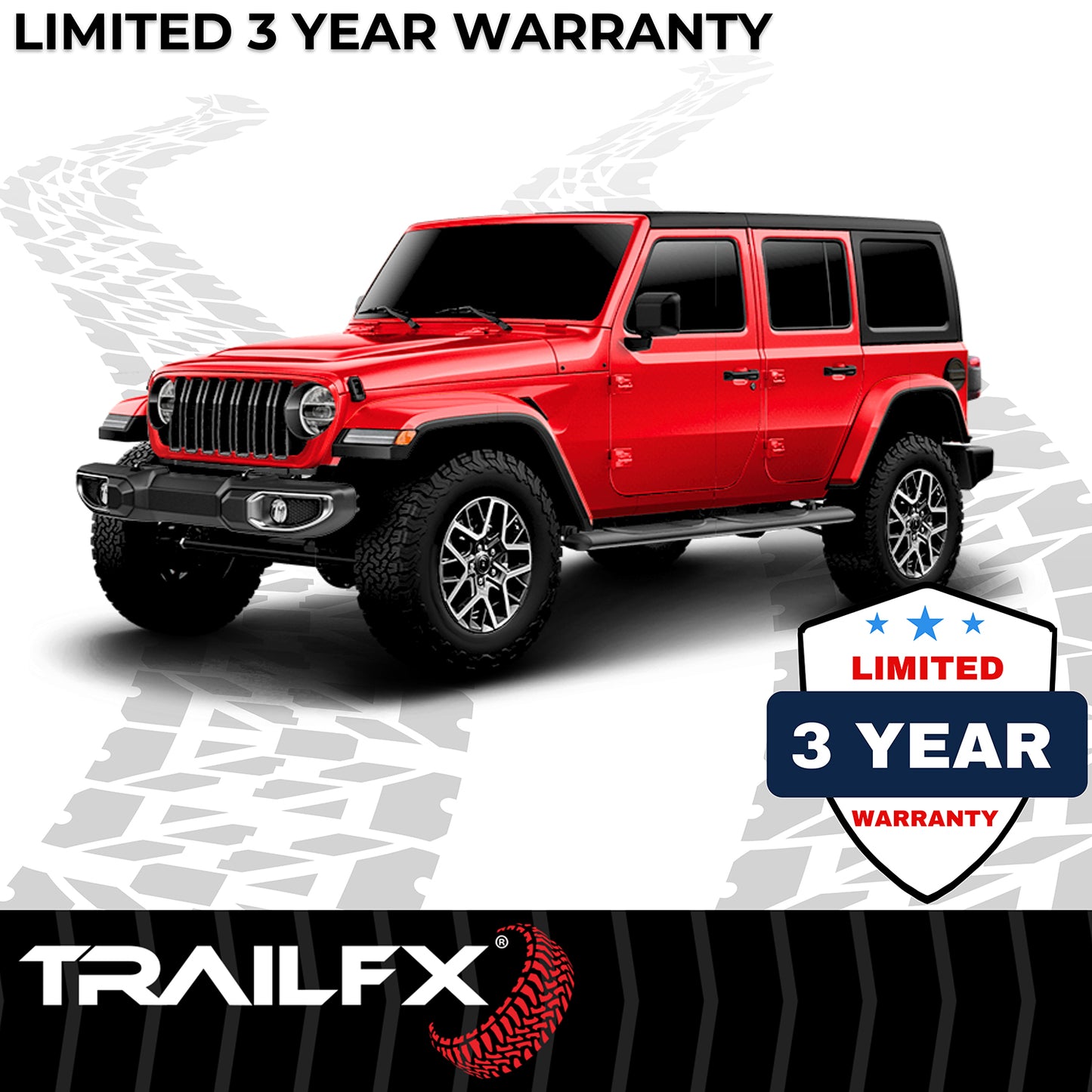 With Step Pads 4 In Oval Straight Powder Coated Black Mild Steel With Welded End by TrailFX