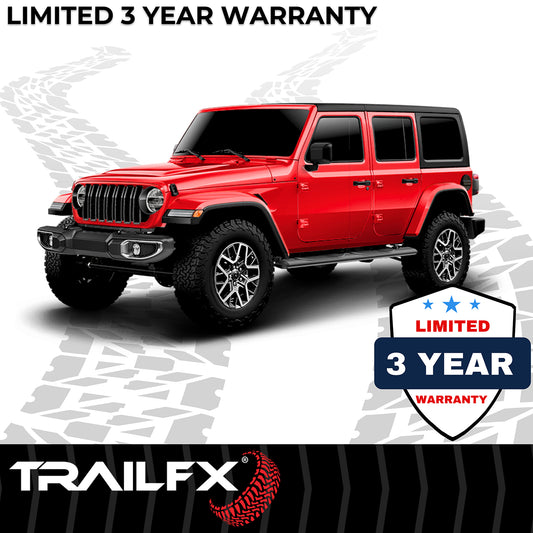 With Step Pads 4 In Oval Straight Powder Coated Black Mild Steel With Welded End by TrailFX
